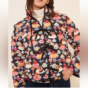 Lisa Says Gah Two-in-one Puffer Jacket with Multicolor Dessert Print